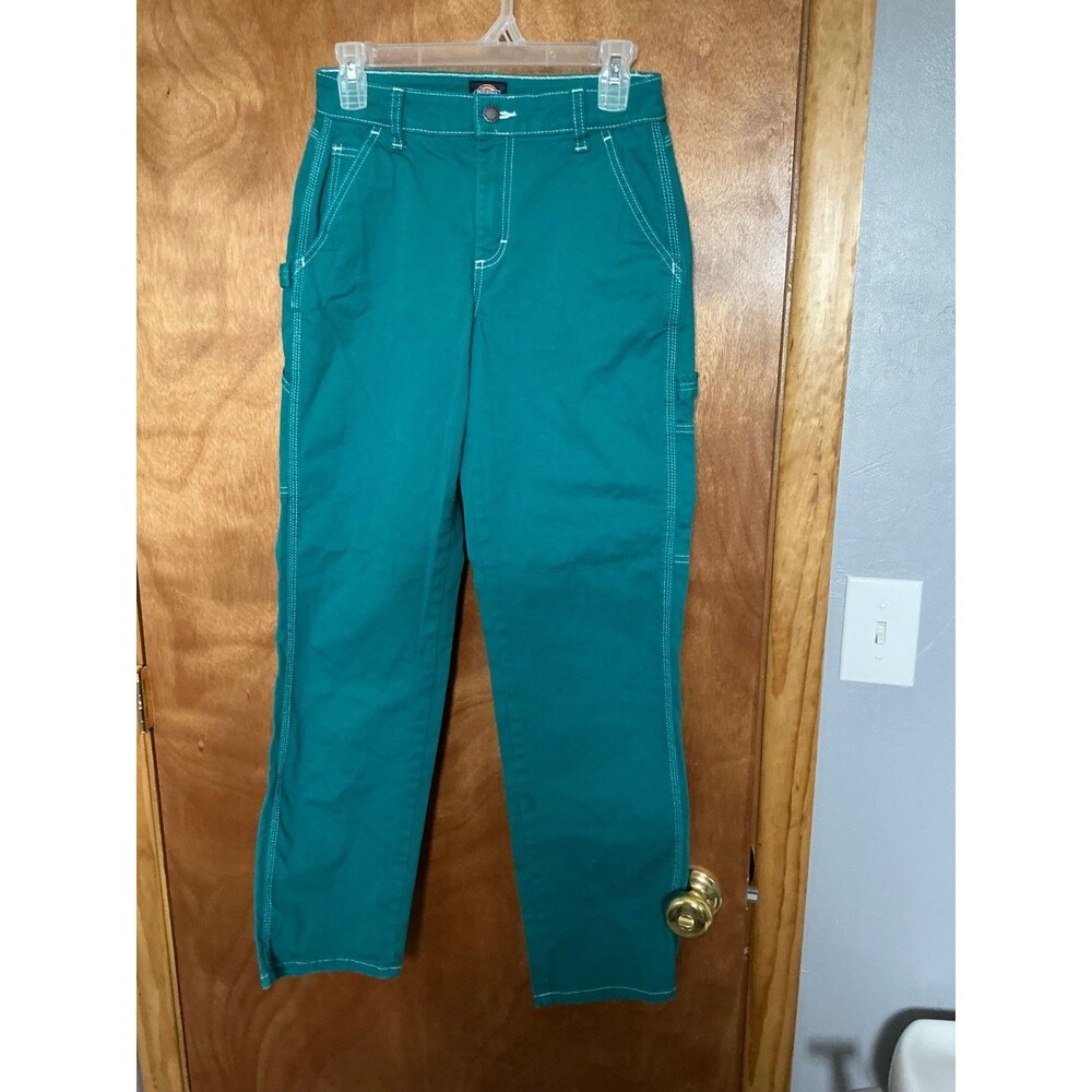 Dickies Carpenter Pants Teal, Double Stitch,  Hammer Loop,  (25R) 26X 30
